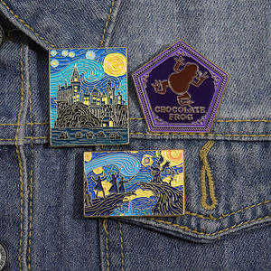 ゴッホのピンバッジ「叫び」、ひまわり、星月夜、エナメルピン、アーティストバッジ - Product Image 3