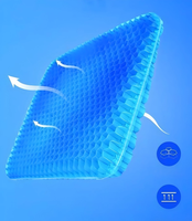 Coussin de siège en gel pur pour longues périodes assises, confort respirant, soulagement de la douleur, lavable, portable, pour chaise de bureau, voiture, fauteuil roulant