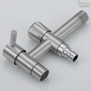 Design moderne 1/2 <span class=keywords><strong>Robinet</strong></span> d'eau de jardin à <span class=keywords><strong>double</strong></span> poignée en acier inoxydable Robinets d'extérieur pour printemps été pour machine à laver et bassin - Product Image 3