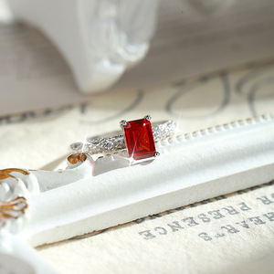 9 Factory 5*7mm Rectangle crystal <b>rings</b> natural stone Dainty 925 Silver Woman Colorful Gemstone Daily Wearing Jewelry <b>for</b> <b>Girls</b> - Product Image 5