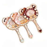 Miroir cosmétique rond à main Sweetie Bear, éclairé, élégant, à suspendre, modèle de vanité, vente en gros