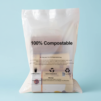 Sacs compostables 100% biodégradables en amidon de maïs pour vêtements, sacs auto-adhésifs pour vêtements