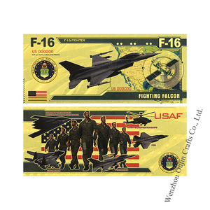 Billet <span class=keywords><strong>de</strong></span> banque commémoratif <span class=keywords><strong>en</strong></span> édition limitée, motif <span class=keywords><strong>avion</strong></span> moderne, doré à l'or fin, plaqué or 24 carats, souvenir <span class=keywords><strong>de</strong></span> collection, cadeau - Product Image 3
