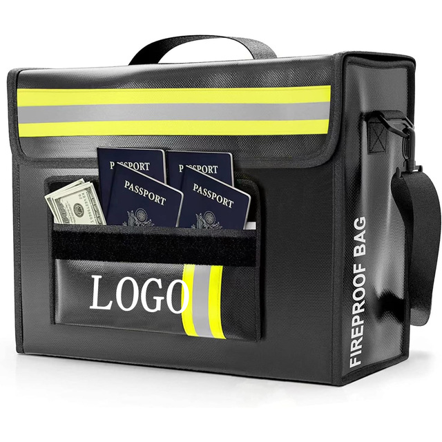 Custom 4500°F 6 Layers Fire Protection Fireproof Bag With with Wallet Protection Fireproof and Waterproof Document Bag