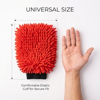 Gant de lavage de voiture professionnel en microfibre chenille ultra-douce double face anti-rayures