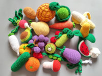Handgemaakte gehaakte amigurumi poppen, schattige fruit- en groentepoppen, emotionele ondersteuning, decoratieve ornamenten voor boerderijdecoratie, cadeau