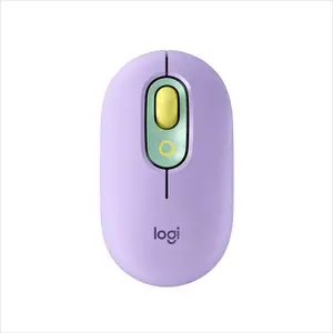 Logitech PO P เมาส์ไร้สายน่ารัก,เมาส์อิโมจิแบบสัมผัสปรับแต่งได้เสียงเงียบใช้ได้กับอุปกรณ์หลากหลายเมาส์สำนักงาน