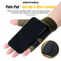 Gants tactiques demi-doigts avec protection rigide pour les articulations, pour l'entraînement tactique, le tir, la chasse et les sports de plein air, équipement camouflage