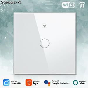 Saklar Sentuh Dinding Wifi Pintar Tuya Baru Tanpa Kabel Netral Diperlukan Kontrol Jarak Jauh Nirkabel Saklar EU 1-4Gang untuk Alexa Google Home - Product Image 2