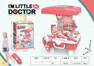 14 pièces enfants station médicale ensemble de jeu enfant en bas âge jeu de rôle Simulation docteur outil Table avec étui à bagages cuisine et nourriture jouets - Product Image 2