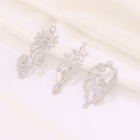Connecteurs en acier inoxydable plaqué or, motif filigrane tendance, en forme de tournesol, pour bijoux DIY, breloques faites à la main pour enfants