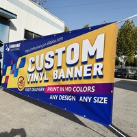 Impression Personnalisée sur Bâche Vinyle Pleine Couleur, Banderole Publicitaire Imprimée avec Œillets