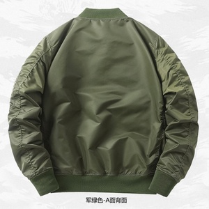 Wholesale OEM Coated <b>Canvas</b> Winter Men's Thickened Reversible Stand Collar Bomber <b>Jacket</b> - Product Image 2