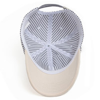 Casquettes à 6 panneaux rayées brodées sur mesure, casquette de baseball bicolore, esthétique côtière preppy, casquette de soleil à fines rayures, style rétro resort