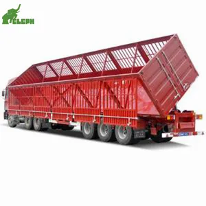 3 trục bên nghiêng Trailer cơ khí Trailer bên tipper Trailer để bán