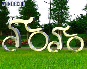 Абстрактный дизайн, популярный дизайн, зеркальная полированная Современная велосипедная уличная спортивная садовая скульптура из нержавеющей стали - Product Image 5