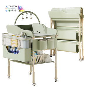Cambiador de Bebé Plegable <span class=keywords><strong>con</strong></span> <span class=keywords><strong>Ruedas</strong></span>, Mesa de Baño y Bolsa de Almacenamiento, Directo de Fábrica - Product Image 1