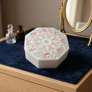 Wholesale Best Price Stonecrafts International Modern Floral Marble Jewellery <b>Box</b> Storage Accessories for Girls Gifting - Product Image 4