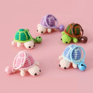 Porte-clés en peluche tortue mignonne au crochet, vente en gros, promotionnel, personnalisable - Product Image 1