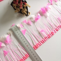Vente en gros Mélange de couleurs Turquie Stripped Plume Fringe Plate Feather Trim pour Samba Dress Party Dance Clothes Accessory Decoration