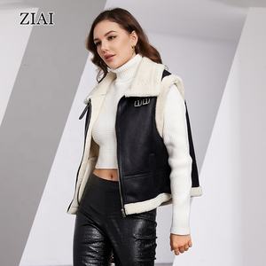 Vente en gros Gilet en fourrure Gilet en fausse fourrure pour femmes Gilet en velours rayé pour femmes Gilet en fausse fourrure d'agneau en daim - Product Image 1