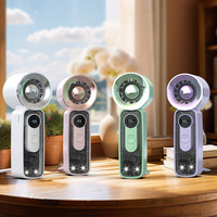 Ventilateur portable multifonctionnel USB sans pales avec compresse froide, moteur sans balais 5 vitesses et veilleuse - Idéal pour l'extérieur
