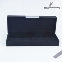 Boîte cadeau en aluminium et plastique de papier noir de vente chaude Boîte de stylo