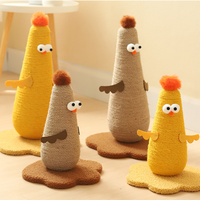Griffoir vertical pour chat en sisal sans miettes Conception de poussin Poteau à gratter pour chaton d'intérieur