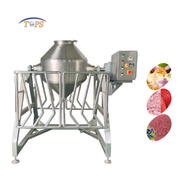 Mesin pencampur bubuk mangga Blueberry Strawberry Mixer kerucut ganda seri 500L W performa tinggi