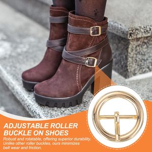 Boucle de ceinture à une seule pointe, boucle à rouleau métallique, boucles à barre centrale ronde pour la fabrication de ceintures et de sacs, quincaillerie en cuir - Product Image 5