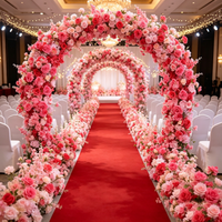 Chemin de table multicolore de haute qualité pour événements de mariage, décoration de scène de mariage, rangée de roses artificielles en soie