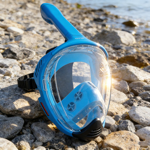 Junhainese Full Face Snorkel Mask One Window Anti Fog Diving Goggles Universal Adult Children Lightweight - Product Image 2