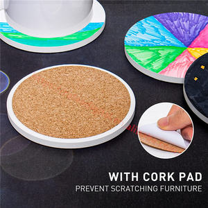 Sous-verres en céramique sablée à sublimation vierges avec base en liège pour boissons, accessoires de <span class=keywords><strong>cuisine</strong></span> et de bar personnalisables DIY, <span class=keywords><strong>promotion</strong></span> <span class=keywords><strong>entrepôt</strong></span> USA - Product Image 6