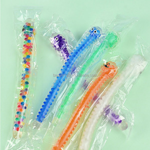 Juguete antiestrés de calabaza de Halloween de 20 cm con cuentas de colores, tubo flexible para apretar y aliviar el estrés para niñas - Product Image 2
