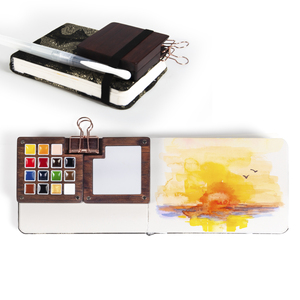 Ensemble de peinture <span class=keywords><strong>aquarelle</strong></span> en bois de 15 couleurs pour <span class=keywords><strong>croquis</strong></span> en plein air pour les étudiants débutants sur papier moyen - Product Image 3