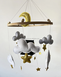 Bé <span class=keywords><strong>Crib</strong></span> Treo Đồ Chơi Cảm Thấy <span class=keywords><strong>Crib</strong></span> Điện Thoại Di Động Hồi Giáo Hồi Giáo Vườn Ươm Trang Trí Nội Thất Bé Di Động Với Ngôi Sao Vàng Quran Cube - Product Image 3