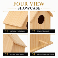 Nichoir classique en bois pour oiseaux, en pin naturel, pour l'extérieur, boîte à nids pour oiseaux sauvages, décoration suspendue pour jardin, kit nichoir OEM