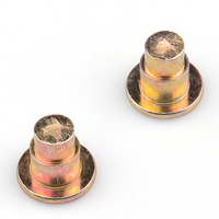 Rivet à tête plate personnalisé en acier zingué jaune 3mm col rond Rivet solide Rivet en métal