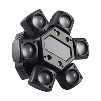 Projecteurs à tête mobile LED RGBW à six bras avec contrôle DMX512, CRI 90 élevé pour événements en club