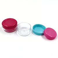 Vente en gros de petits pots ronds transparents en plastique PS de 2 ml, 3 ml, 5 ml, pots en plastique de 3 g, 5 g avec couvercle à vis