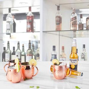 Wholesale Moscow Mule <strong>Copper</strong> Mugs Set of 4pcs with Luxury Gift Box Stainless Steel Cocktail <strong>Copper</strong> Mug Beer Mug Hammered <strong>Cups</strong> - Product Image 2