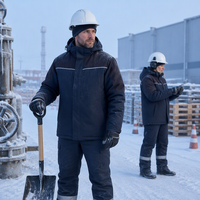 Ensemble de vêtements de travail d'hiver imperméable, coupe-vent, thermique, veste de sécurité, pantalon cargo, résistant au froid, pour l'extérieur, industriel, neige