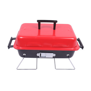 Portable Folding Barbecue Grill Red Lid Multifunctional Outdoor Camping Grill Detachable Compact Design - Product Image 2