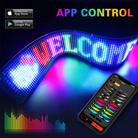 Panel de Píxeles LED de Matriz Programable DIY con Logo de Ojos de Demonio para Coche, Pantalla LED Flexible con App y Luz Nocturna para Coche y Camión