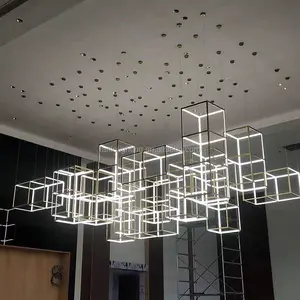 modern creative new designer stainless steel plate lights LED staircase ceiling lamp simple pendant lamps