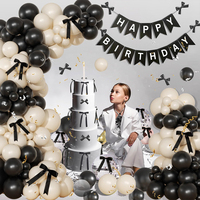 Ensemble de chaînes de ballons noirs pour la décoration de la Saint-Valentin et de mariage