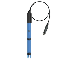 Elektroda PH E-201 untuk Laboratorium, Harga Terbaik, Double Junction, Cangkang Biru PC, Bohlam, OEM ODM, Probe PH, Akurasi 0.01pH, Rentang 0.0-14.0pH