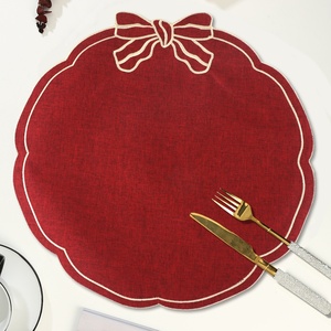 Tovagliette in Tessuto con Fiocco Ricamato Tinta Unita, Decorazione per Tavola, Tovagliette Floreali per Uso Alberghiero <span class=keywords><strong>e</strong></span> Matrimoni - Product Image 2