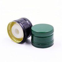Bouchons à vis anti-déversement en aluminium-plastique de taille universelle 31,5*24 mm avec bec verseur pour bouteilles d'huile et récipients en verre