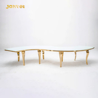 Salle à manger événementielle de luxe Salle de banquet S Forme or Serpentine Table Vente